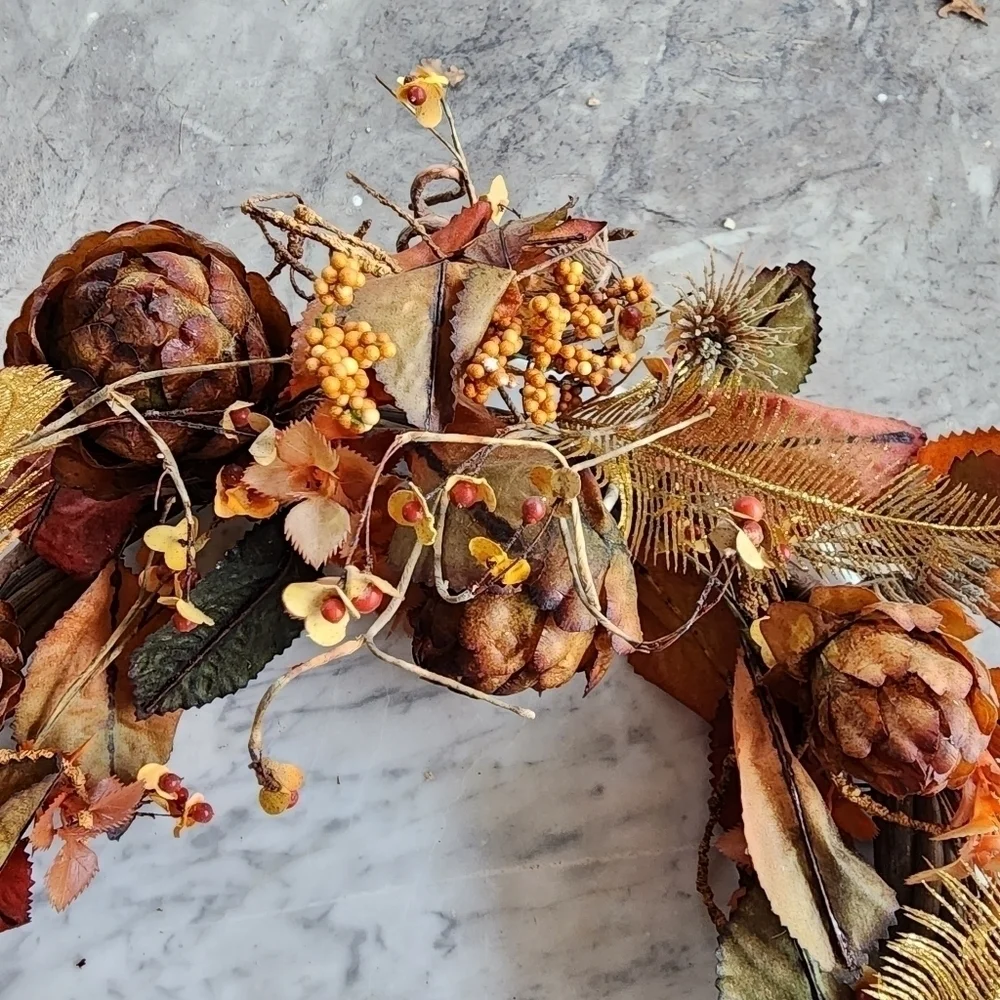 Fall Harvest abundant artichoke wreath 20